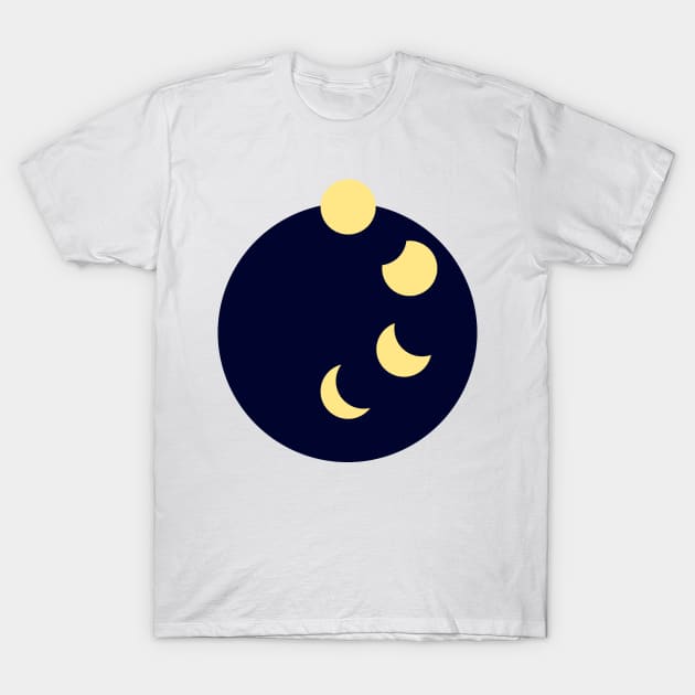 Moonset and Moon Phases T-Shirt by blaugelbgruen